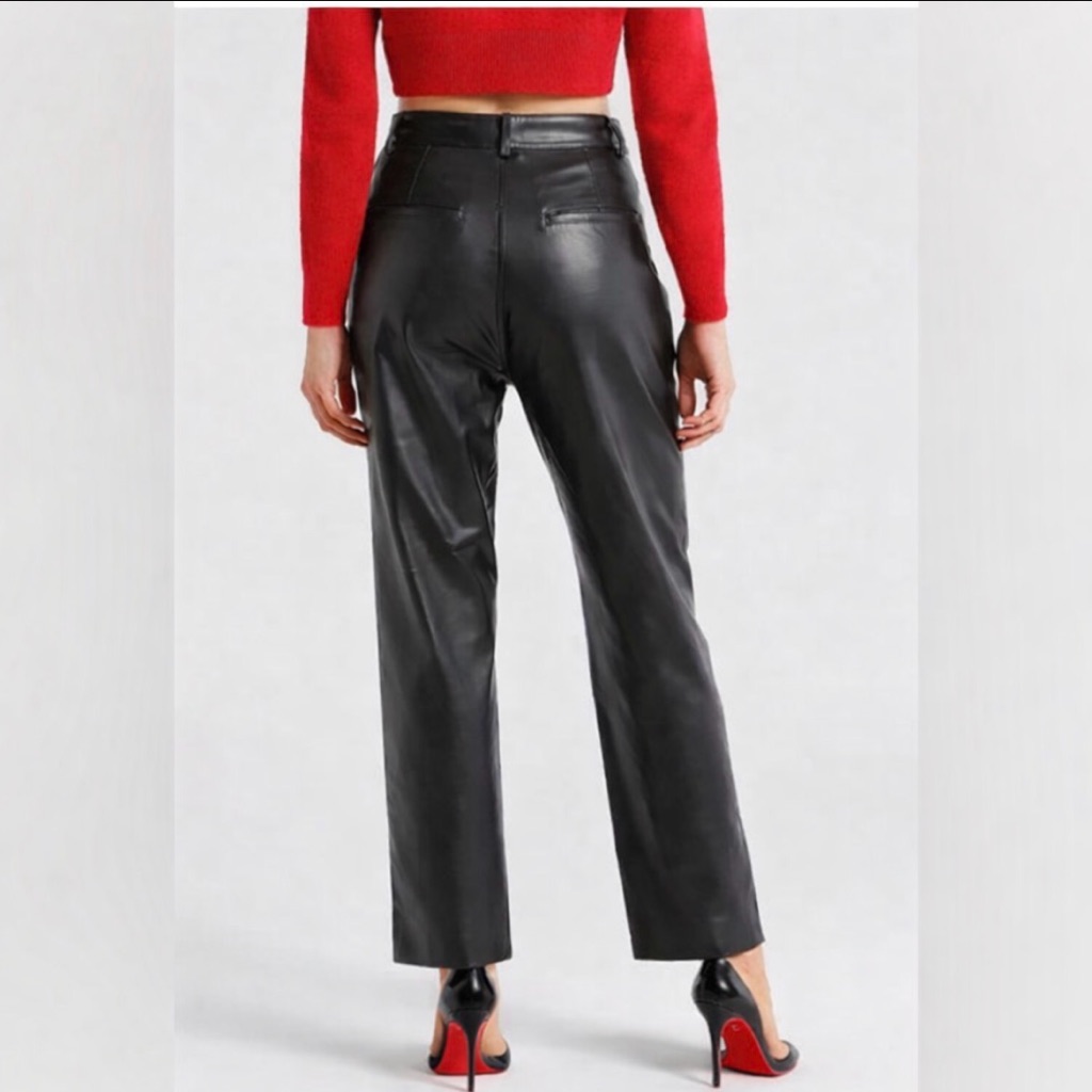 Ag Cleo High Waist Kick Flare Faux Leather Pants